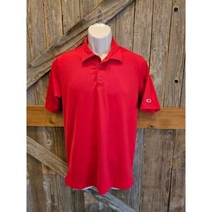 Oakley vibrant red boys/ junior polo size large L performance EUC
